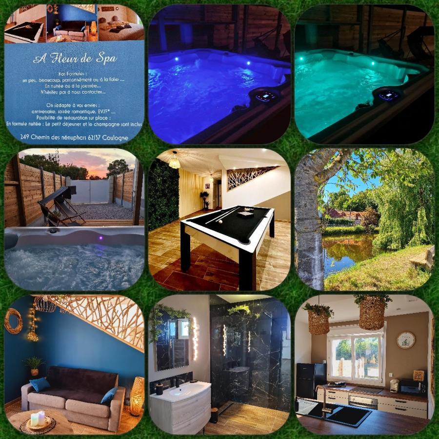 A Fleur De Spa : Maison Chaleureuse Avec Spa Privatif Et Billard. Coulogne Exterior foto